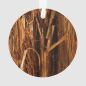 スギの質感のある木の樹皮の外観 オーナメント (裏面)