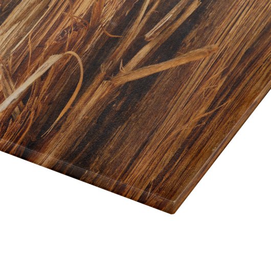 スギの質感のある木の樹皮の外観 カッティングボード (角)