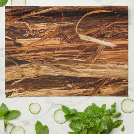 スギの質感のある木の樹皮の外観 キッチンタオル (折り畳み)