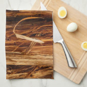 スギの質感のある木の樹皮の外観 キッチンタオル (四つ折り)