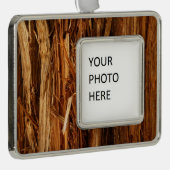 スギの質感のある木の樹皮の外観 シルバープレートフレームオーナメント (右)