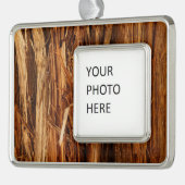 スギの質感のある木の樹皮の外観 シルバープレートフレームオーナメント (左)
