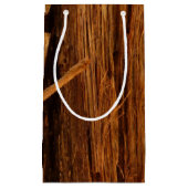 スギの質感のある木の樹皮の外観 スモールペーパーバッグ (正面)