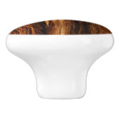 スギの質感のある木の樹皮の外観 セラミックノブ (側面)