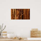 スギの質感のある木の樹皮の外観 ポスター (キッチン)