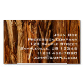 スギの質感のある木の樹皮の外観 マグネット名刺 (正面)