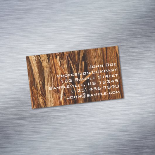 スギの質感のある木の樹皮の外観 マグネット名刺 (インサイチュ)
