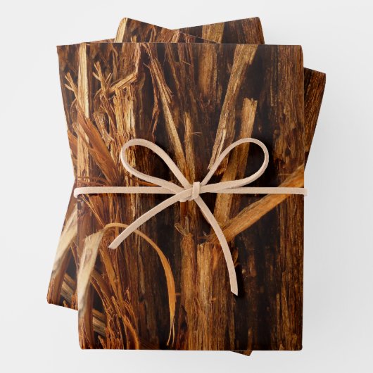 スギの質感のある木の樹皮の外観 ラッピングペーパーシート (インサイチュ)