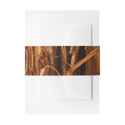 スギの質感のある木の樹皮の外観 招待状ベリーバンド (正面例)