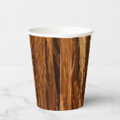 スギの質感のある木の樹皮の外観 紙コップ (右)