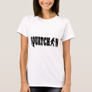 スクアチン、ブラック文字 Tシャツ
