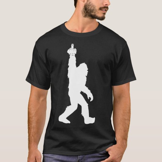 スクアッおもしろいチ信者のための大足の中指 Tシャツ (正面)