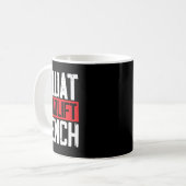 スクアットデッドリフトベンチ重量挙げパワーリフティングボー コーヒーマグカップ (正面左)