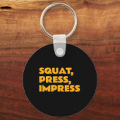 スクアットプレスImpressジムユーモアやる気を起こさせるティー魏 キーホルダー (正面)