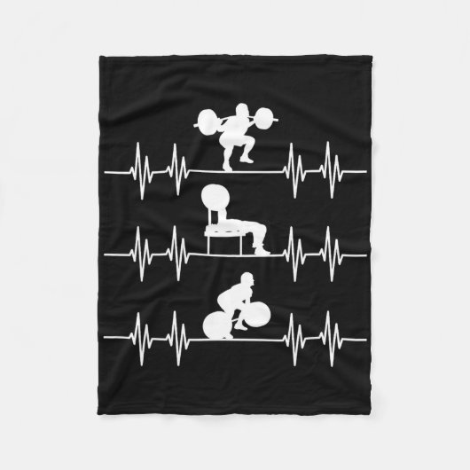 スクアットベンチデッドリフトハートビートパワーリフティング フリースブランケット (正面)