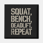 スクアットベンチデッドリフトリピートジムティーウェイトリフティング マグネット (正面)