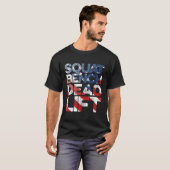 スクアットベンチデッドリフト米国重量訓練用国旗 Tシャツ (正面フル)