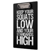 スクアットロー – ボディビルトレーニング やる気を起こさせる クリップボード (左)