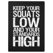 スクアットロー – ボディビルトレーニング やる気を起こさせる クリップボード (裏面)