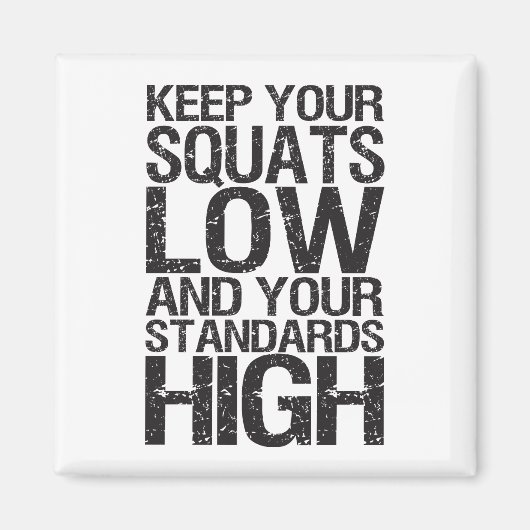 スクアットロー – ボディビルトレーニング やる気を起こさせる マグネット (正面)