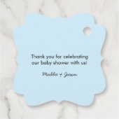 スクアファンシーアクア金ゴールド感謝していビーチユーメッセージカード フェイバータグ (裏面)