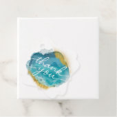 スクアファンシーアクア金ゴールド感謝していビーチユーメッセージカード フェイバータグ (インサイチュ)