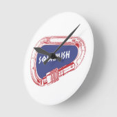 スクアミッシュ登山カラビナー ラウンド壁時計 (傾斜)