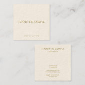 スクアモダンクシンプルテンプレート金ゴールド文字 スクエア名刺 (正面/裏面)