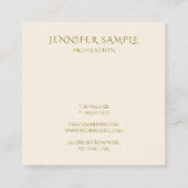 スクアモダンクシンプルテンプレート金ゴールド文字 スクエア名刺 (裏面)