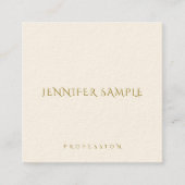 スクアモダンクシンプルテンプレート金ゴールド文字 スクエア名刺 (正面)