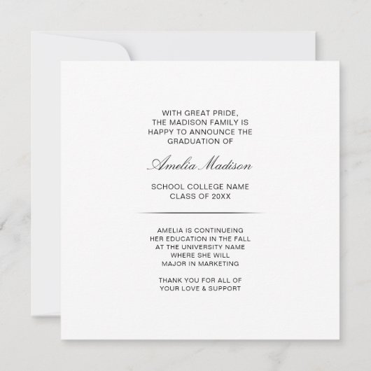 スクアモダンッミニマルクスクリプト大学院写真 案内状 (裏面)