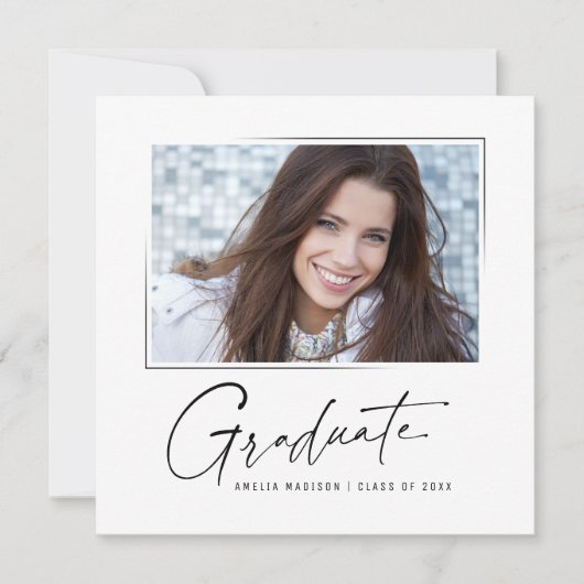 スクアモダンッミニマルクスクリプト大学院写真 案内状 (正面)