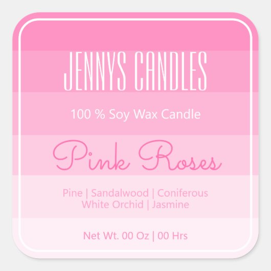 スクアモダンッ縁どクパステルレインボーグラデーションピンク スクエアシール (正面)