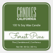 スクアモダンー縁どシンプルドの森の緑キャンドル スクエアシール (正面)