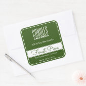 スクアモダンー縁どシンプルドの森の緑キャンドル スクエアシール (封筒)