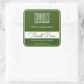 スクアモダンー縁どシンプルドの森の緑キャンドル スクエアシール (バッグ)