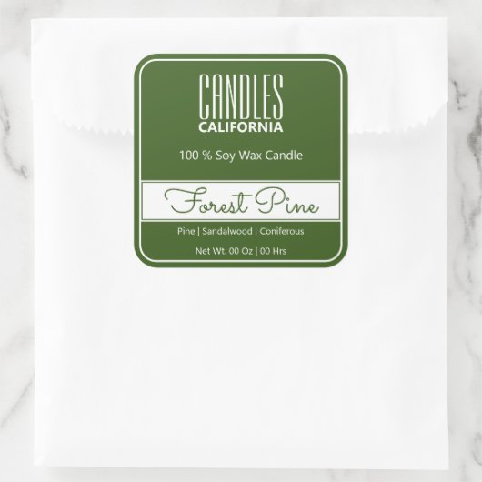 スクアモダンー縁どシンプルドの森の緑キャンドル スクエアシール (バッグ)