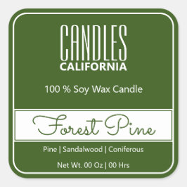 スクアモダンー縁どシンプルドの森の緑キャンドル スクエアシール