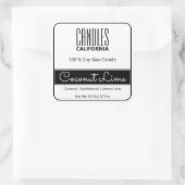 スクアモダンー縁どシンプル白黒キャンドル スクエアシール (バッグ)