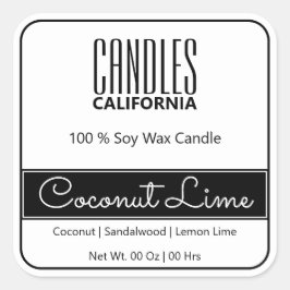 スクアモダンー縁どシンプル白黒キャンドル スクエアシール