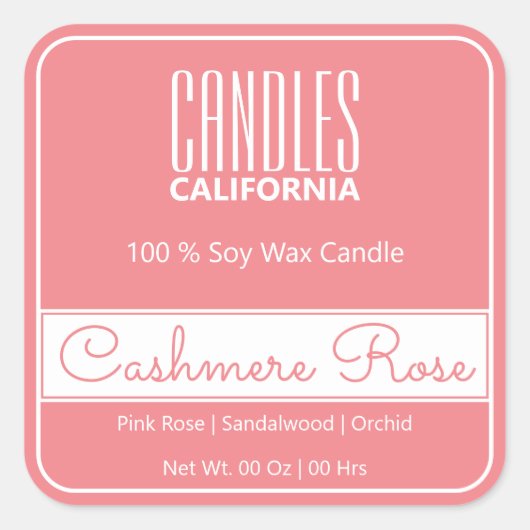 スクアモダンー縁どシンプル赤面キャンドル スクエアシール (正面)