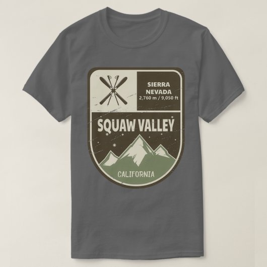 スクアヴァレーシエラネバダカリフォルニア Tシャツ (デザイン正面)