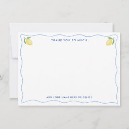 スクィグルモダンレモンズ地中海のブライダルシャワー サンキューカード