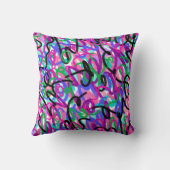 スクイカラフルグル抽象芸術プリント クッション (裏面)