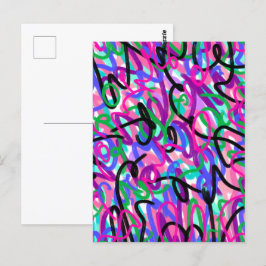 スクイグカラフルル抽象芸術アート ポストカード