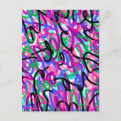 スクイグカラフルル抽象芸術アート ポストカード (正面)