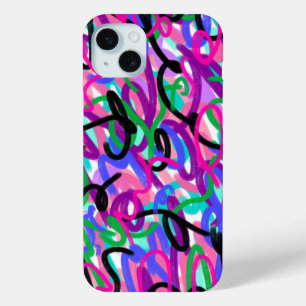 スクイグカラフルル抽象芸術アート iPhone 15 MINIケース