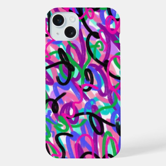 スクイグカラフルル抽象芸術アート iPhoneケース (裏面)