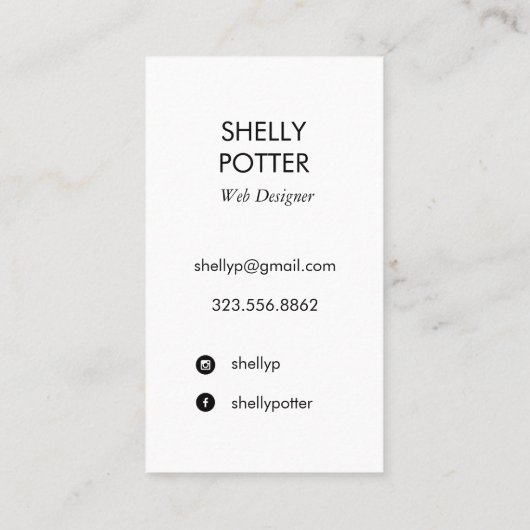 スクイグルス+シェイプはっきりしたシックミニマルユニーク 名刺 (裏面)