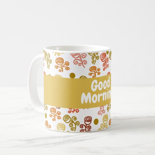 スクイグルバラ金ゴールドオレンジ&ラストコーヒーマグ コーヒーマグカップ (正面左)